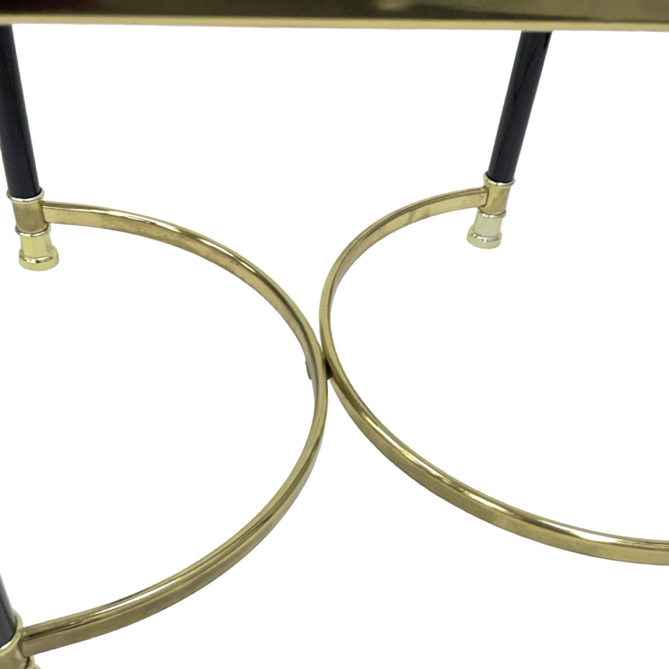 Hollywood Regency Side Table, Brass and Glass, 1970s, Maison Jansen Style