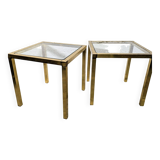 Duo de tables d'appoint dorées