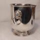 Silver-plated metal table ice bucket with lion head decoration
