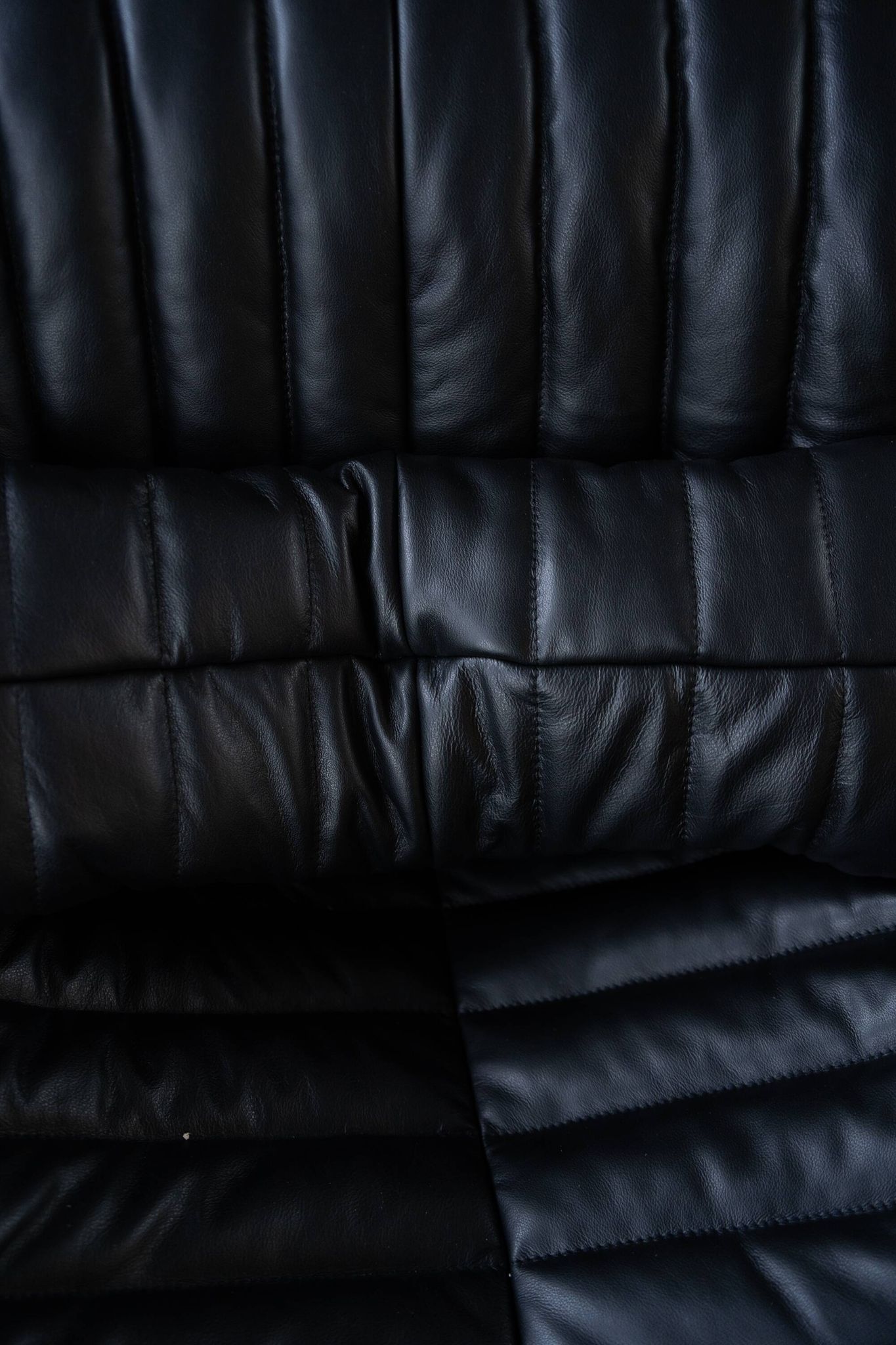 Cinna Ligne Roset Black Leather Armchair attributed to Annie Hieronimus, 1970s