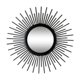 Miroir soleil en métal noir