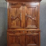 Louis XV period two-part walnut buffet