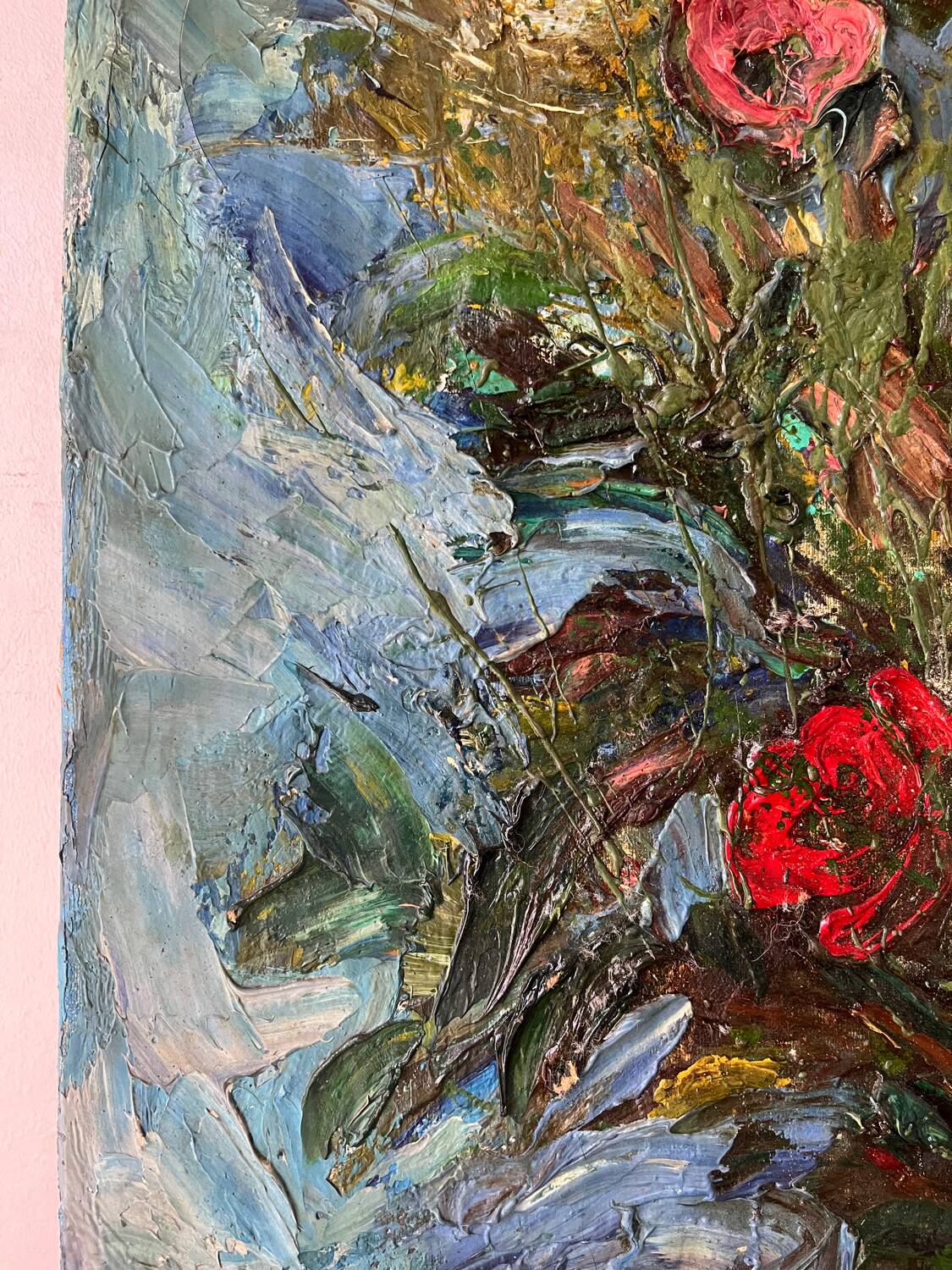 Flower bouquet, knife technique, signed