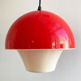 Scandinavian red & white vintage plastic hanging lamp