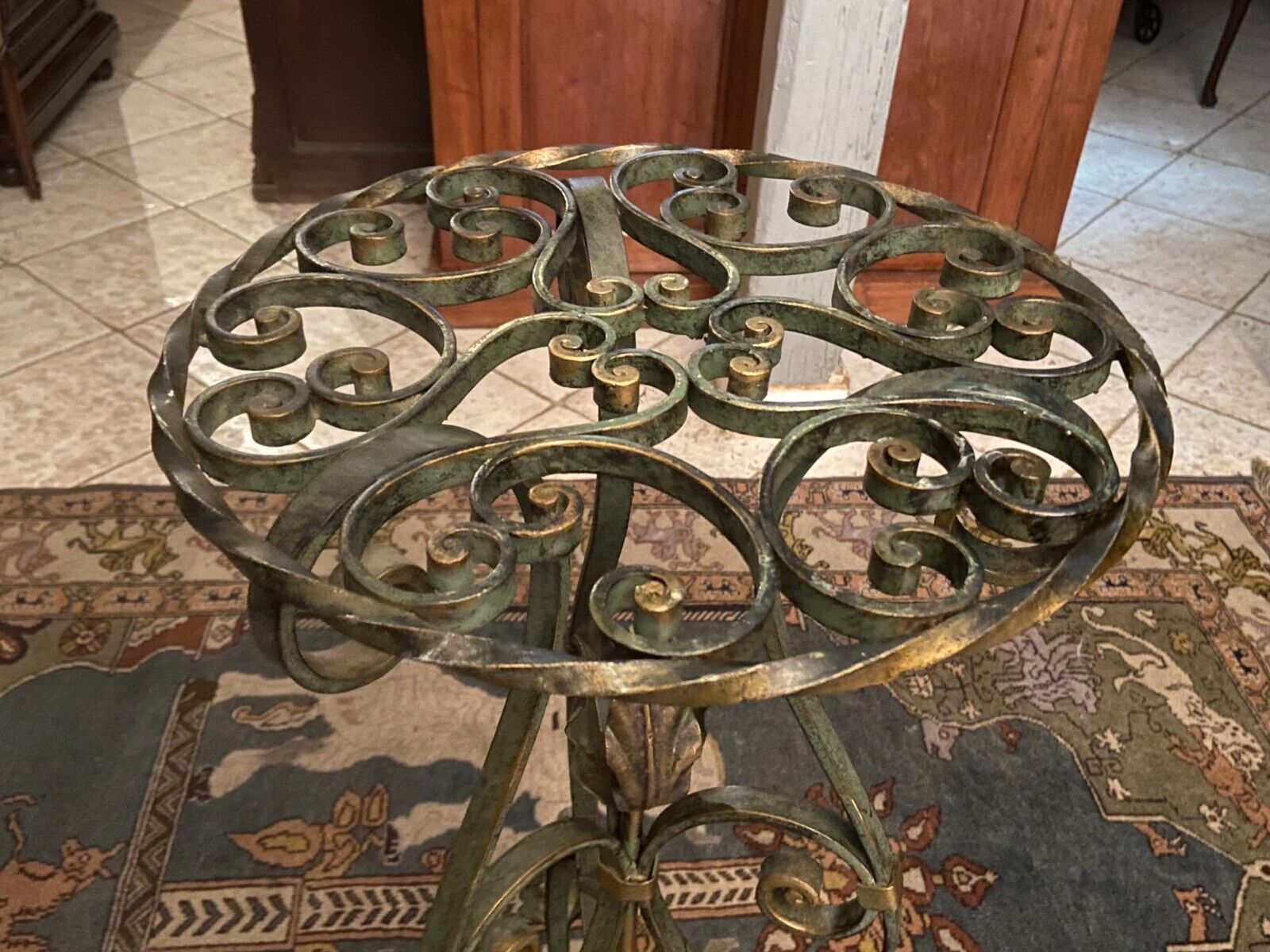 Louis XIV style wrought iron pot holder