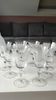 Set of 8 glasses with flared neck, in crystal. With frosted plant decoration. Height 16 cm