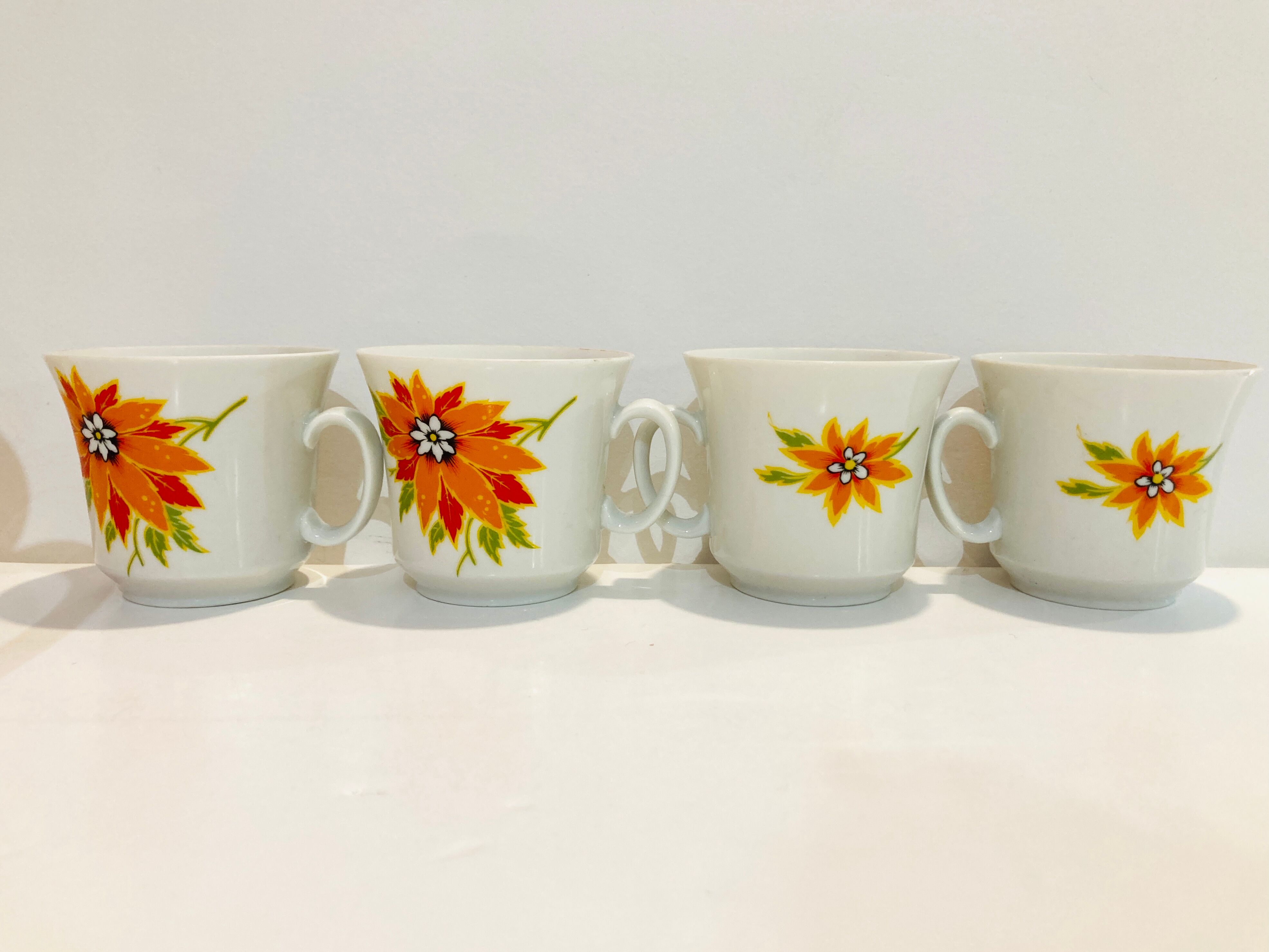 Set of 4 cups 70s winterling schwarzenback bavaria germany