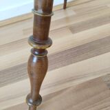 Side table, with flaps, in walnut, waxed finish and golden monogram, late 19th century