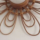 Wall light  'flower' 60s 70s rattan