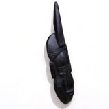 1970 African mask 30cm hand carved tribal statuette wood Baoulé Ivory Coast Vintage old