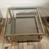 Table Basse « G » par Belgo Chrom plaqué Or 23kt