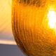 Large glass ‘‘bubble’’ chandelier with brass shade