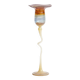 Opalescent and colored glass candlestick in the shape of a flower, Karl Schmid, 1985