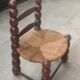 Rustic chair turned wood / design 20 th century