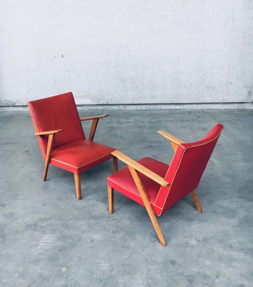 Set of Dutch Lounge Chairs, 1950s