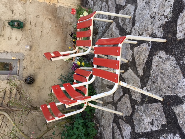 Series of holes metal Bistro chairs