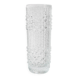 Vintage Clear Pressed Glass Vase: CandleWax Design, Czech Republic, 1972