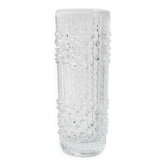 Vintage Clear Pressed Glass Vase: CandleWax Design, Czech Republic, 1972