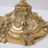 Pair of louis xv style rocaille candlesticks, slodtz model, 19th century