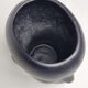 Anthropomorphic pot cover in matt black glazed ceramic, 80s