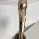 Heron in wood and brass