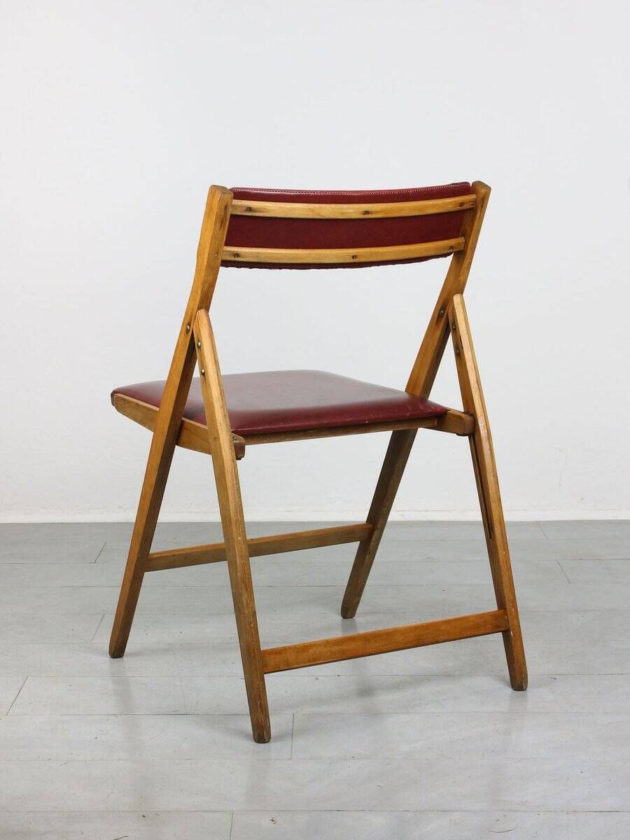 Vintage red Eden folding chair by Gio Ponti