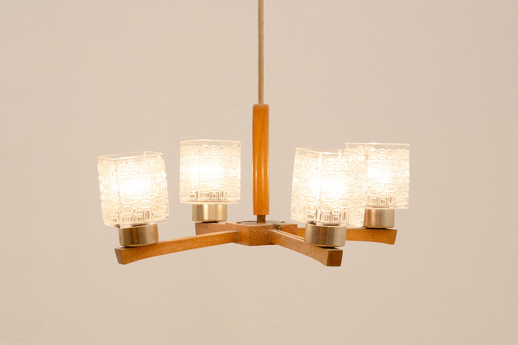 Eastern cloc Brutalist chandelier, 1970´s, Czechoslovakia