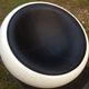 Armchair design egg pod ball chair iconik white and imitation black leather as it is.