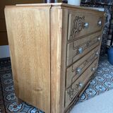 Antique carved wooden chest of drawers