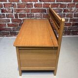 Wood and rattan chest bench