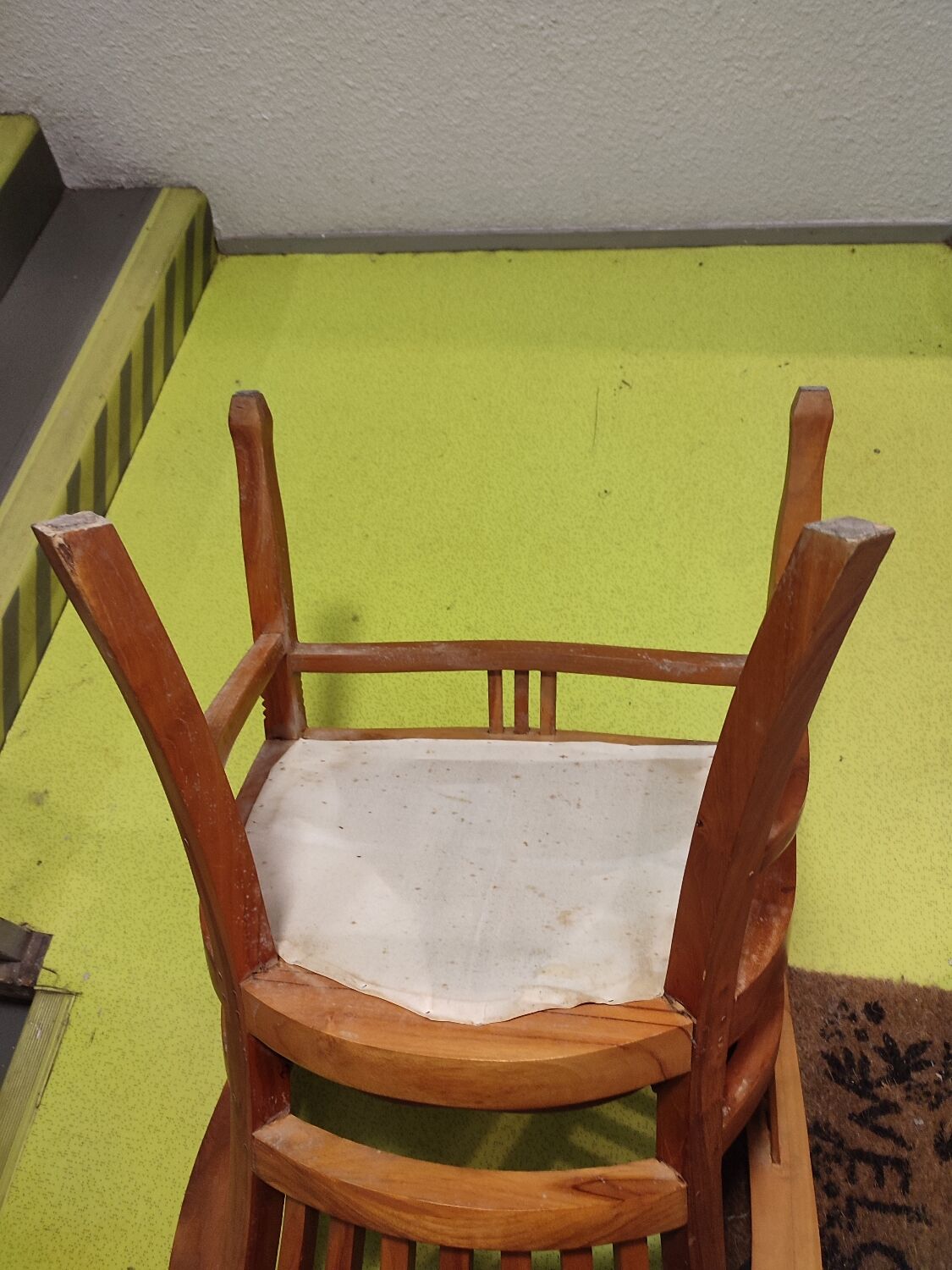 Fauteuil de bureau en teck et cuir vintage