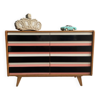 Pink Triple front Jiri Jiroutek sideboard for Interier Praha 1960s