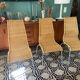 Trio of vintage Ikea rattan and aluminum chairs