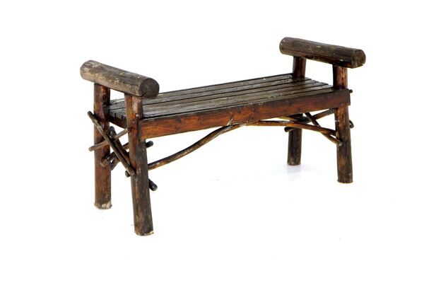 Banc brutaliste en bois, suède, 1970