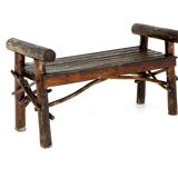 Brutalist wooden bench, sweden, 1970