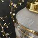 Vintage art deco globe pendant light in white and gold frosted glass
