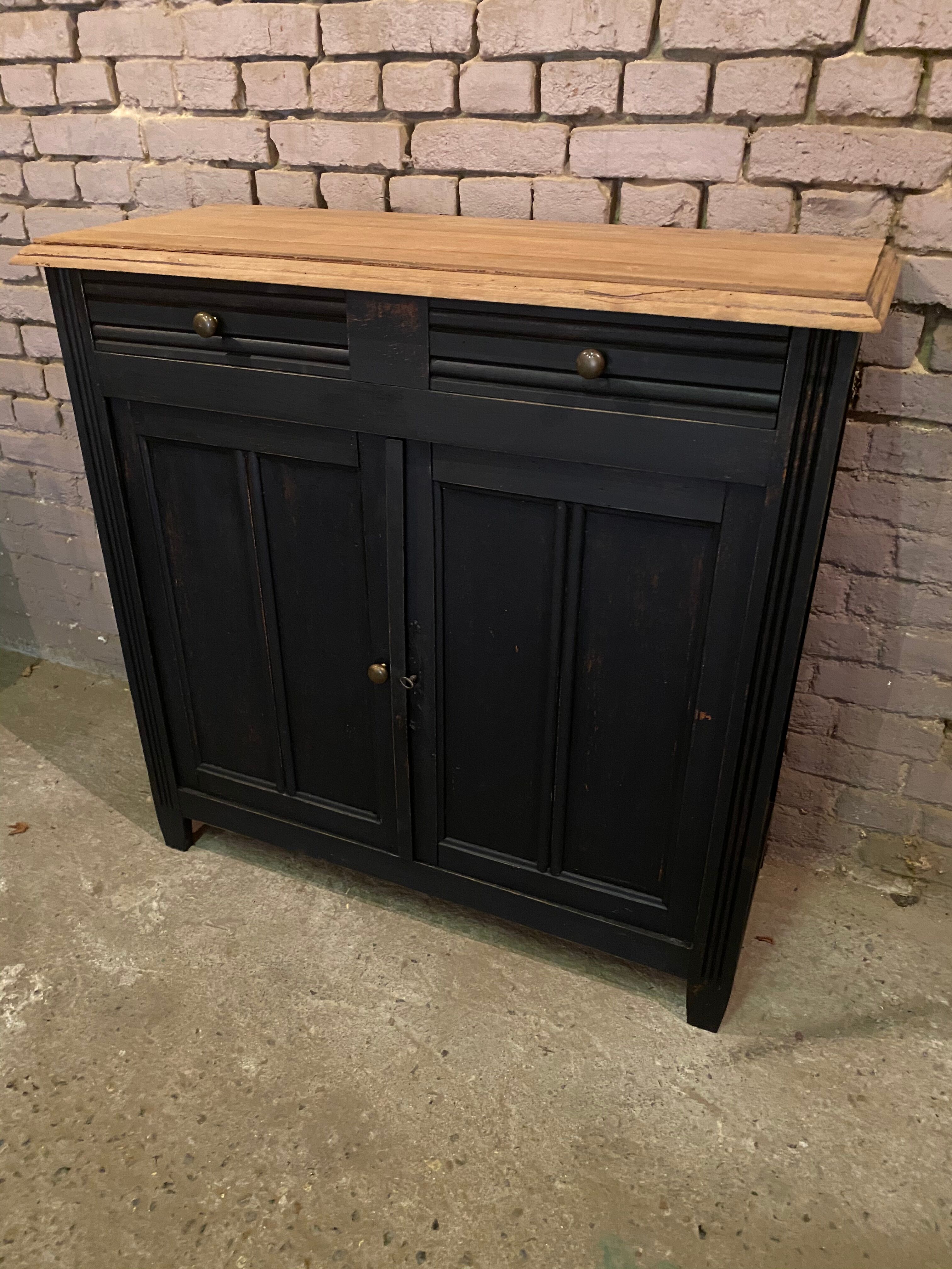 Vintage Parisian black patinated buffet