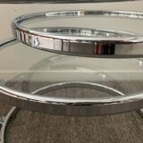 Vintage chrome coffee table with swivel tops
