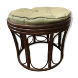 Vintage rattan pouf