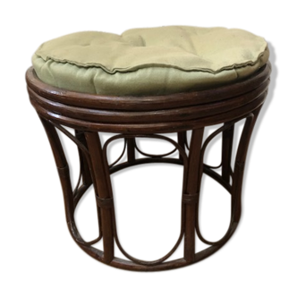 Vintage rattan pouf