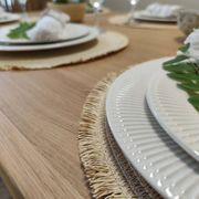 Solid oak table with extensions