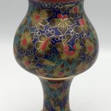Cloisonné enamel vase decorated with flowers and colorful patterns