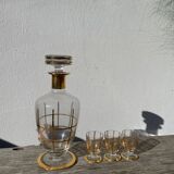 Art Deco glass and gold carafe or vase from the 1950s.