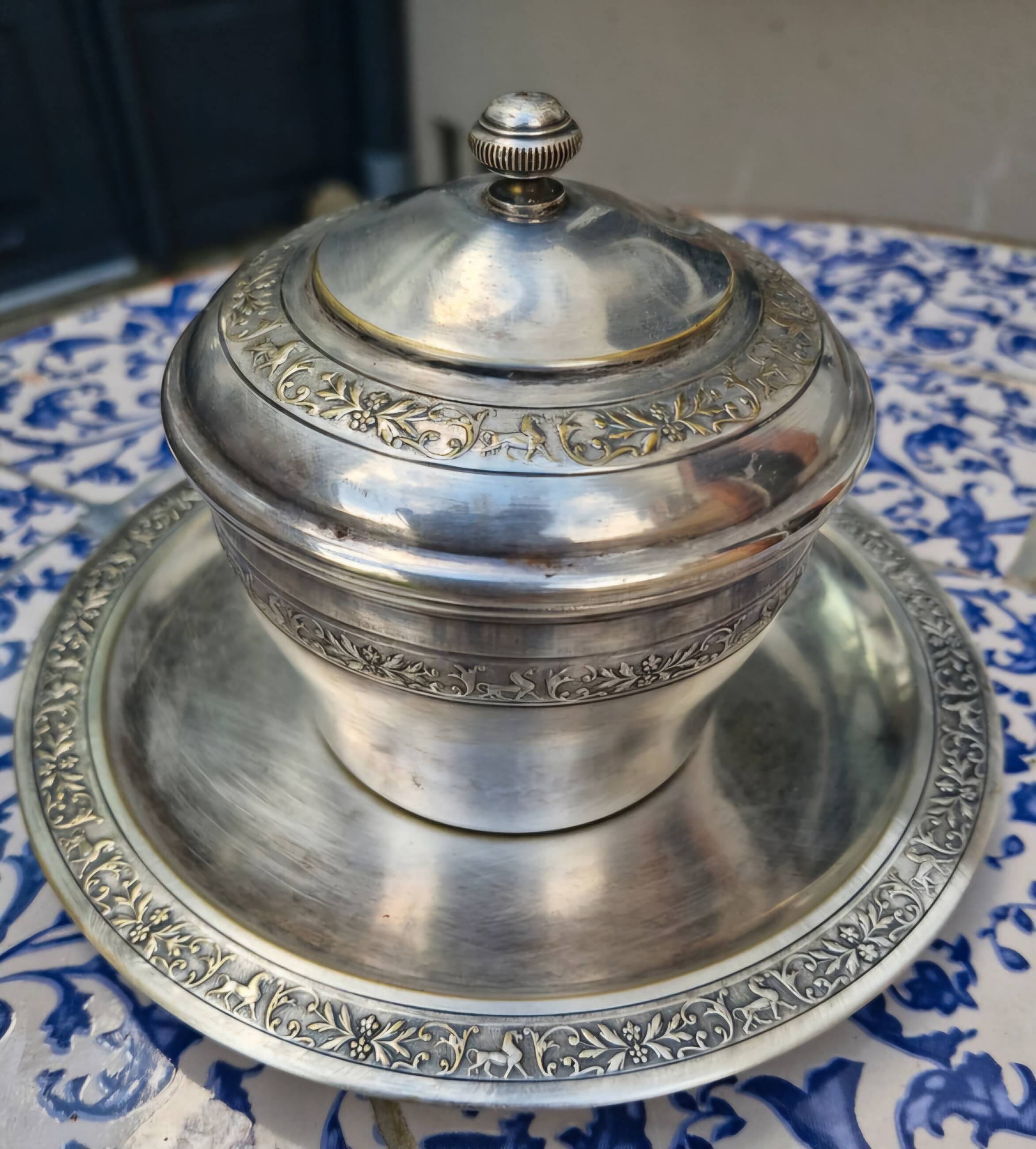 Silver sugar bowl