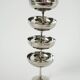 Set of 6 stainless steel bowls with fine feet, Design, 1970