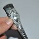 Rocaille sugar tongs in silver metal with lion claw medallion