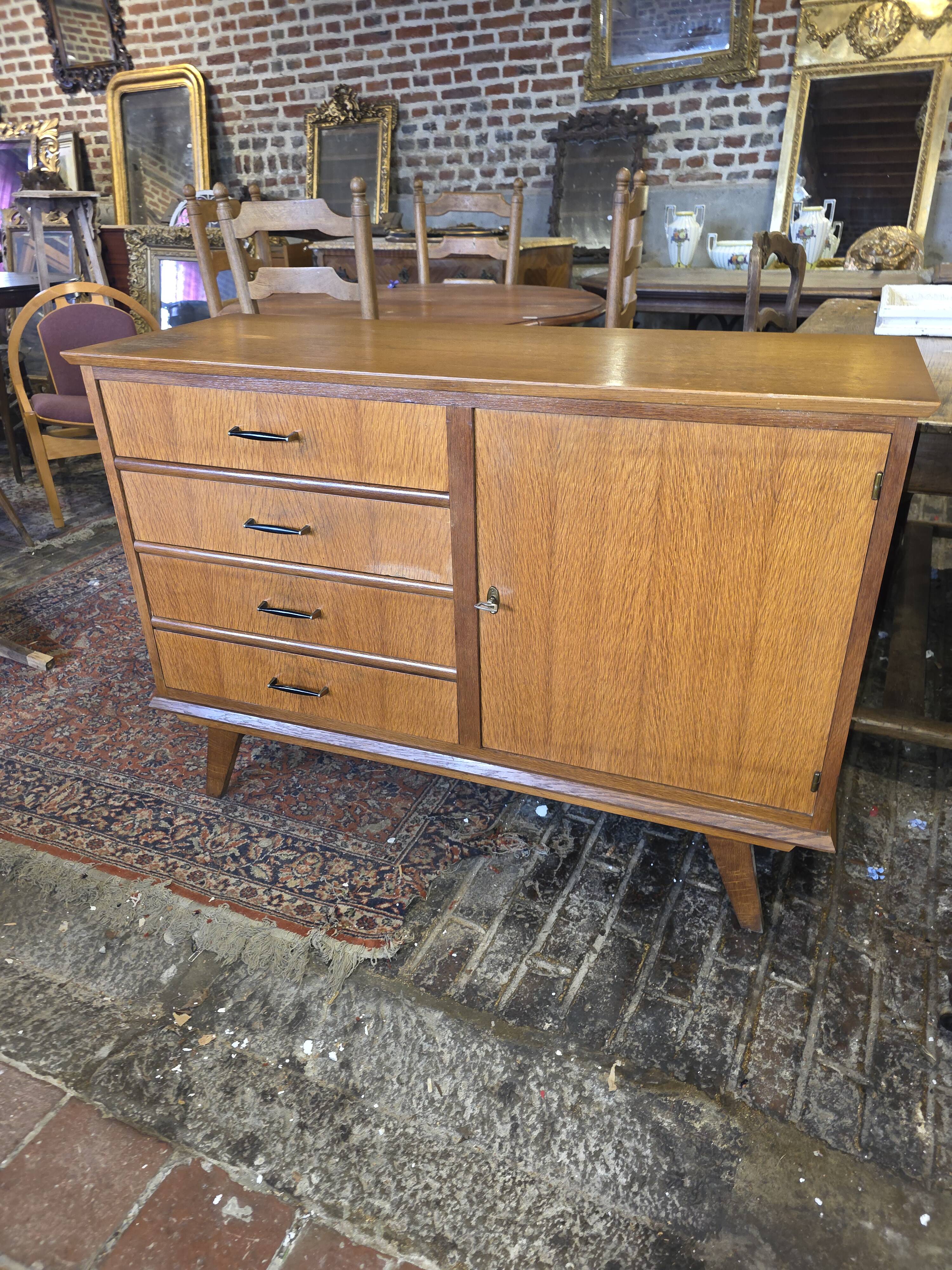 Vintage 1960s oak sideboard