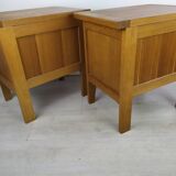 Vintage oak bedside tables