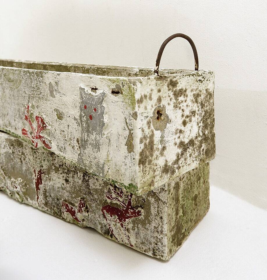 polychrome cement planters from Emile Taugourdeau's Zoological Garden - set of 4