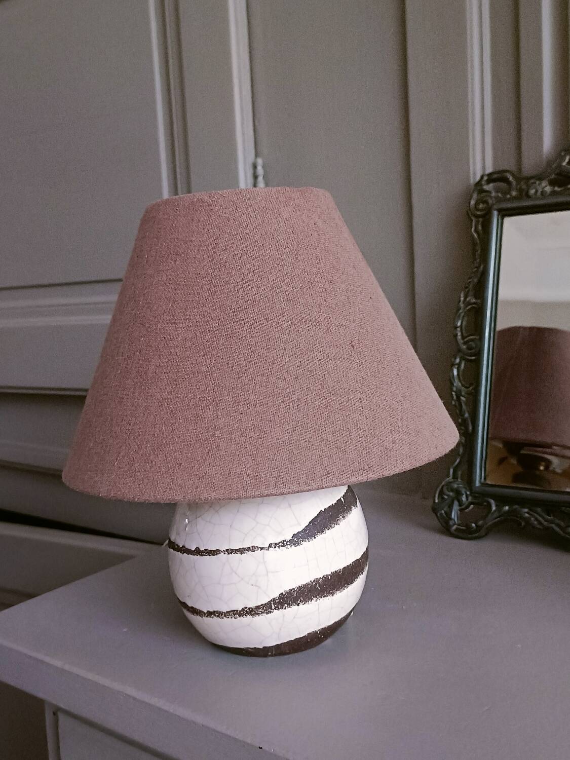 Lampe de chevet 60', grès et céramique